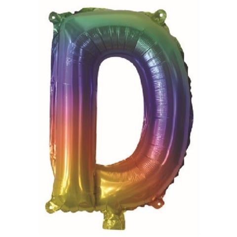 Artwrap 35cm Rainbow Party Foil Balloons - Letter D