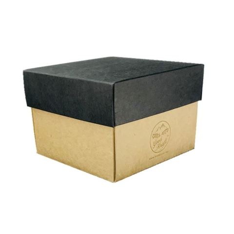 AEIOU Good Kraft Medium Storage Box - Black Lid Brown Base