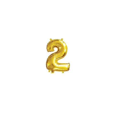 Artwrap 35 Cm Gold Party Foil Balloon - Number 2