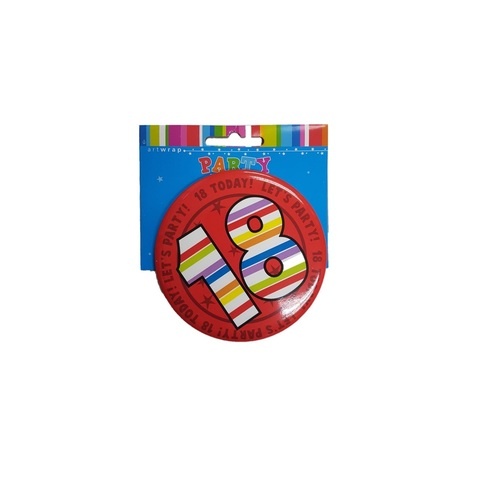 Artwrap Large Party Badges - 18 Today