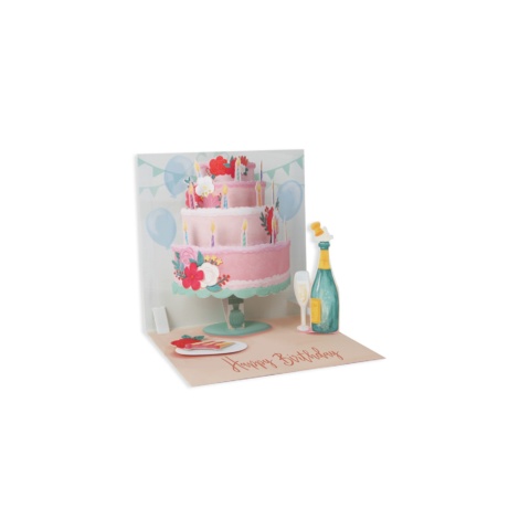 Up With Paper Treasures Pop Up Greeting Card - Layered Cake