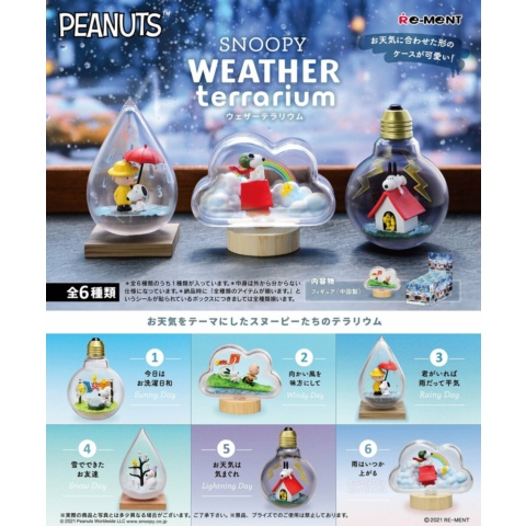 Re-Ment PEANUTS Snoopy Weather Terrarium Full Set Of 6