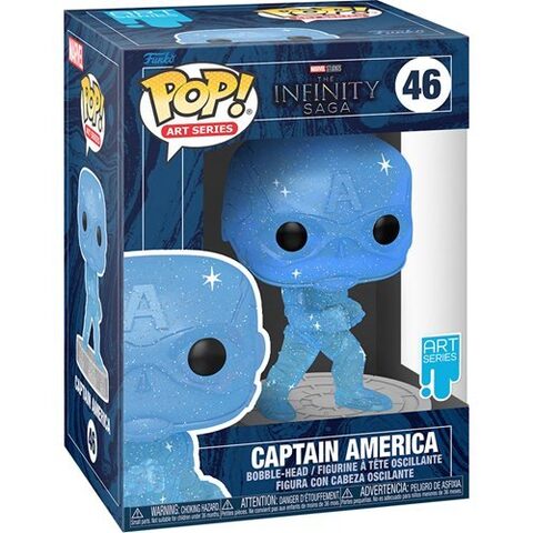 Pre-Order Funko POP Marvel Infinity Saga 46 Captain America Blue Artist Series with Pop Protector Case