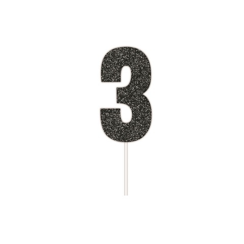 Artwrap Black Party Cake Toppers - Number 3