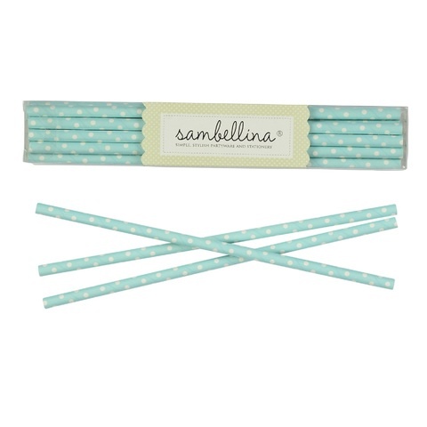 Sambellina Pale Blue Polkadot Straws