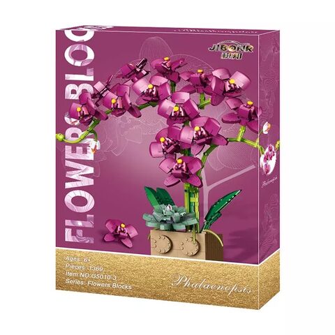 Jibonr Building Blocks - Phalaenopsis Orchid Purple