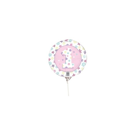 Artwrap 9 Party Foil Balloon - 1St Birthday Girl
