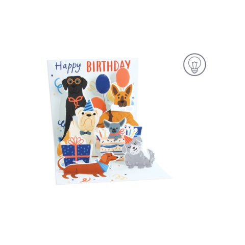 Up With Paper Treasures Pop Up Greeting Card - Woof Party