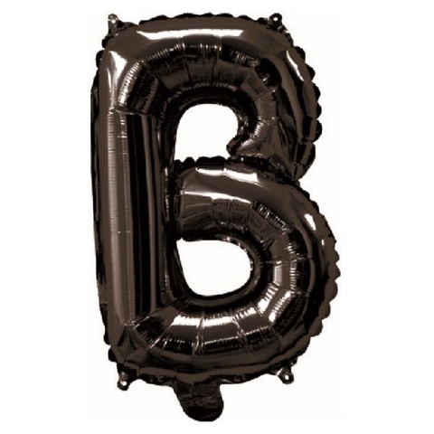 Artwrap 35cm Black Party Foil Balloons - Letter B