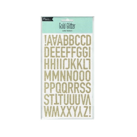 Papercraft Letter Stickers - Gold Glitter