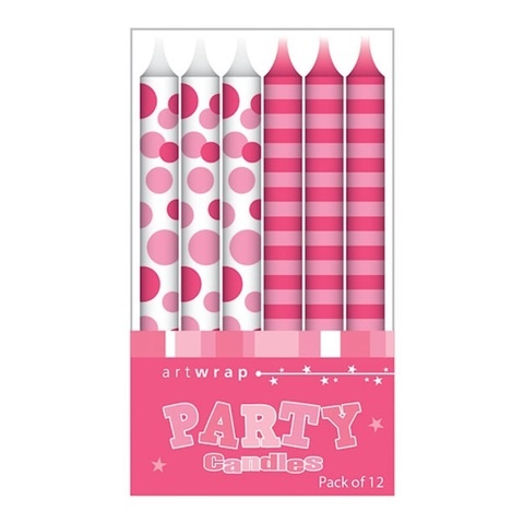 Artwrap Party Candles - Pink Pattern