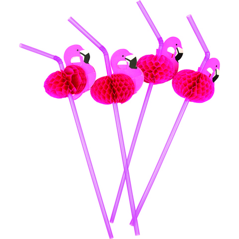 Artwrap Party Straws - Flamingo Honeycomb