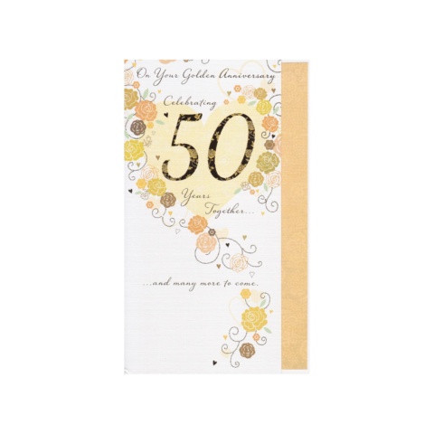 Words n Wishes Anniversary Card - Golden