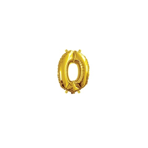 Artwrap 35 Cm Gold Party Foil Balloon - Number 0