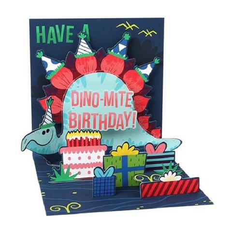 Up With Paper Treasures POP-Up Greeting Card - Dino-mite Birthday