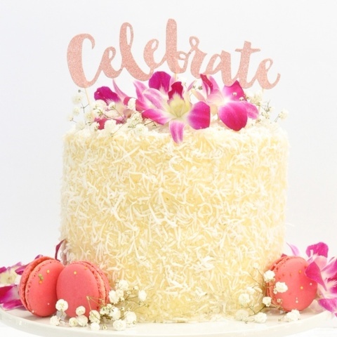 Illume Celebrate Rose Gold Glitter Cake Topper - 1 Pc