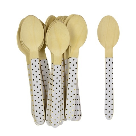 Sambellina Gold Foil Dot Wooden Spoons