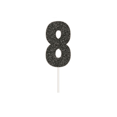 Artwrap Black Party Cake Toppers - Number 8