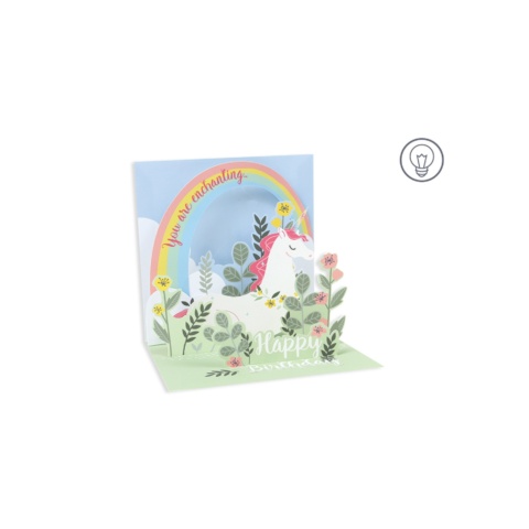 Up With Paper Treasures Pop Up Greeting Card - Unicorn