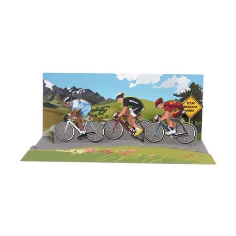 Up With Paper Panoramics POP-Up Greeting Card - Cycling Race