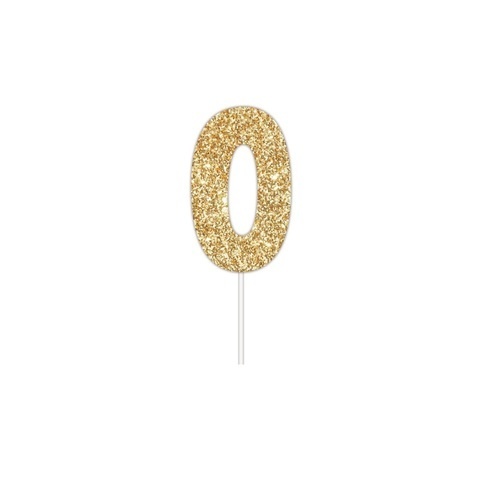Artwrap Gold Party Cake Toppers - Number 0