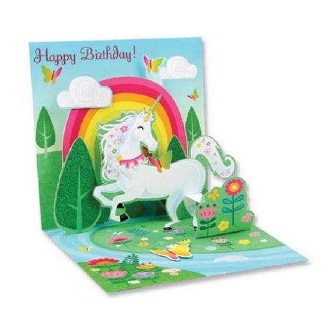 Up With Paper Treasures POP-Up Greeting Card - Unicorn
