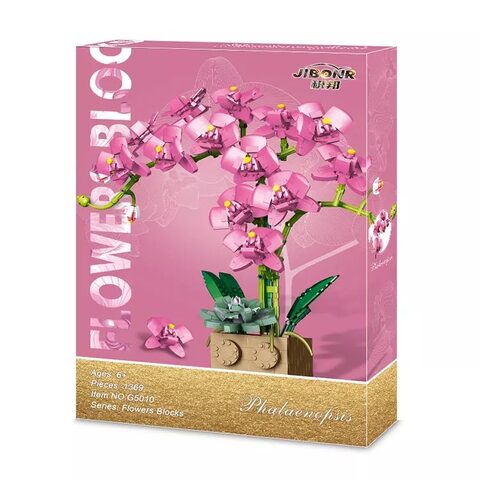 Jibonr Building Blocks - Phalaenopsis Orchid Pink