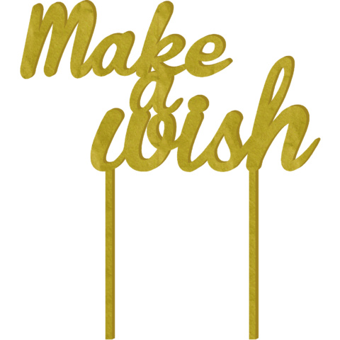 Artwrap Party Acrylic Cake Topper - Make A Wish Gold