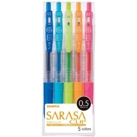 Zebra Sarasa Clip Gel Ink Pen 05 5 colour