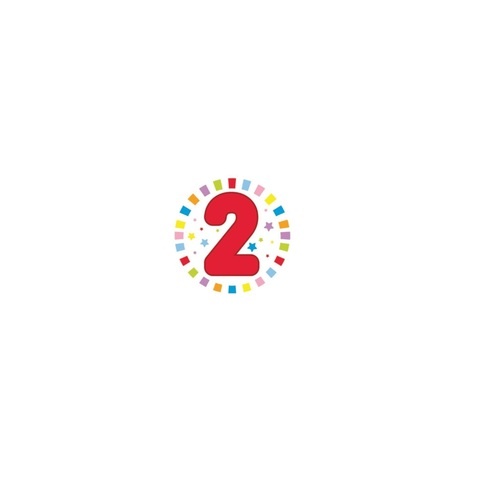 Artwrap Medium Party Badges - 2Nd Birthday Colorful Stars
