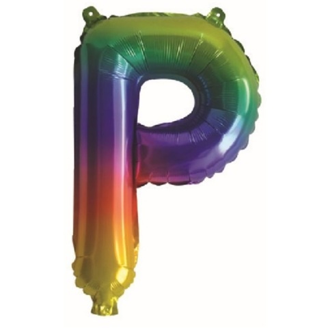 Artwrap 35cm Rainbow Party Foil Balloons - Letter P