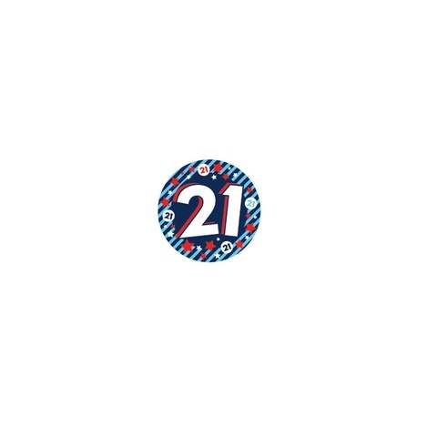 Artwrap Medium Party Badges - 21St Birthday Stripes