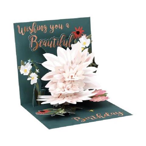 Up With Paper Treasures POP-Up Greeting Card - Beautiful Birthday