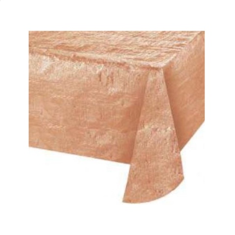 Creative Converting Metallic Tablecover - Rose Gold
