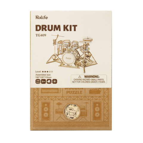 Robotime Wooden Laser Cutting Puzzle - Drum kit