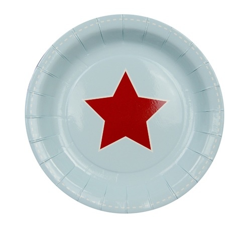 Sambellina Blue with Red Star 18 cm Cake Plate