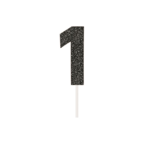 Artwrap Black Party Cake Toppers - Number 1