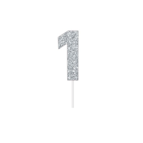 Artwrap Silver Party Cake Toppers - Number 1