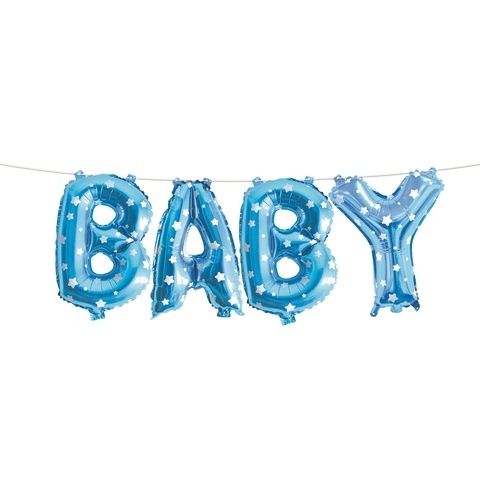Artwrap Party Foil Balloon Banner - Baby Blue