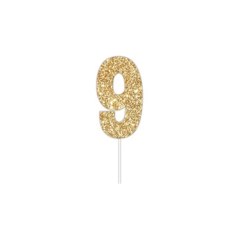 Artwrap Gold Party Cake Toppers - Number 9