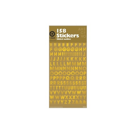 Artwrap Party Gilded Outline Stickers - Alphabets