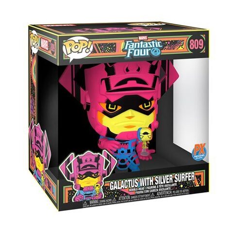 Funko POP Marvel Fantastic Four 809 Galactus with Silver Surfer Black Light 10inch PX Exclusive