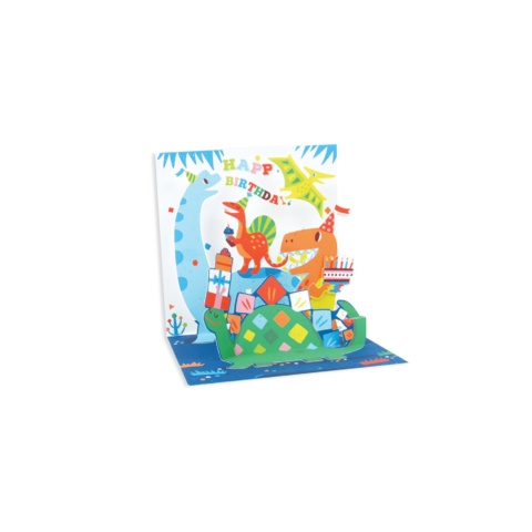 Up With Paper Treasures Pop Up Greeting Card - Dinosaurs