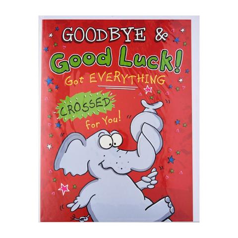 Piccadilly Farewell Card - GOODBYE  Good Luck Got EVERYTHING CROSSED for you