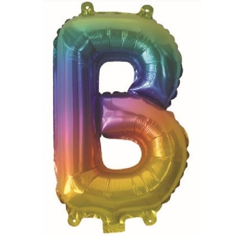 Artwrap 35cm Rainbow Party Foil Balloons - Letter B