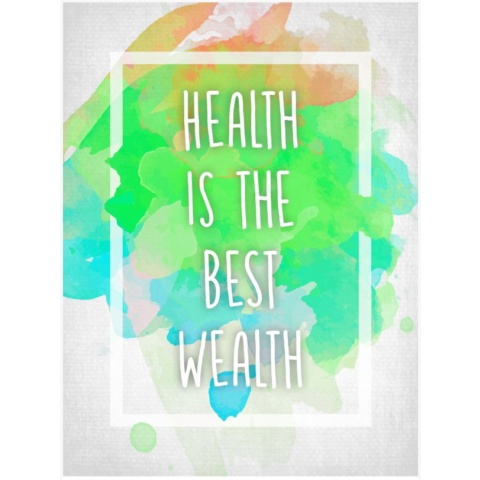 Posterhub Watercolor Artprint - Health Is the Best Wealth
