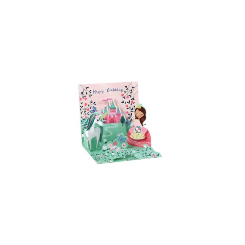 Up With Paper Trinkets Mini Pop Up Gift Card - Princess and Unicorn
