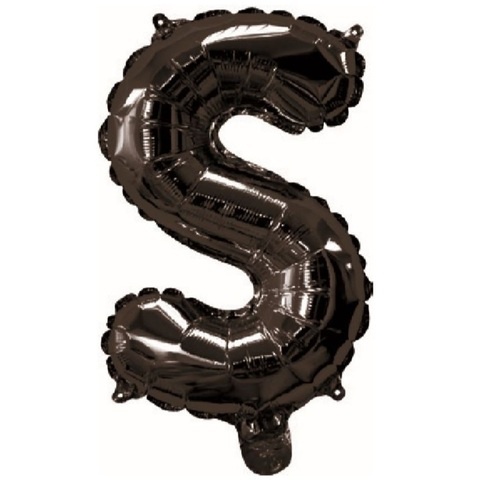 Artwrap 35cm Black Party Foil Balloons - Letter S