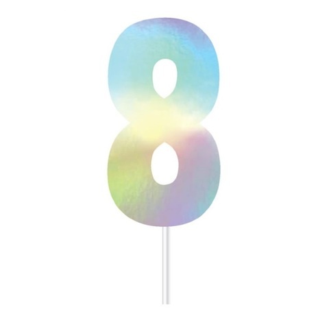 Artwrap Iredescent Party Cake Toppers - Number 8