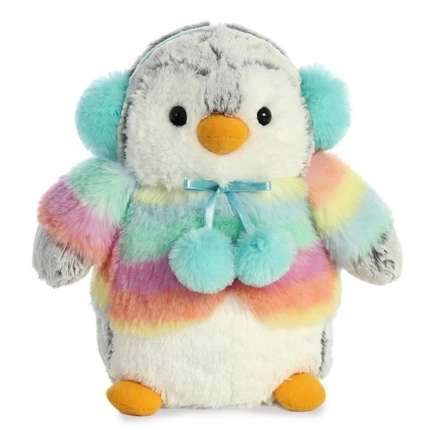 Aurora Holiday 9 Pompom Penguin Rainbow
